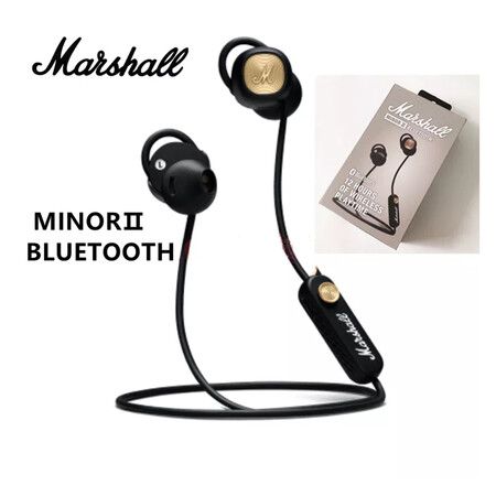 Original Marshall Minor II Wireless Bluetooth Headphone HiFi In-ear Bass Earphones Sports Earphone for Pop Rock Music with Microphon