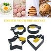 4 Pack Nonstick Egg Maker Mold with Silicone Handle for Frying Eggs, Griddle Sandwiches, Omelet and Burger