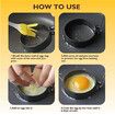 4 Pack Nonstick Egg Maker Mold with Silicone Handle for Frying Eggs, Griddle Sandwiches, Omelet and Burger
