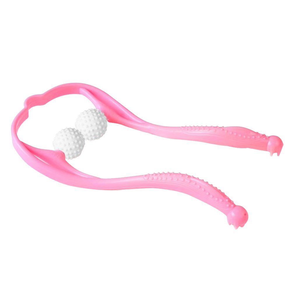 Manual Cervical Spine Massager Massage Pain Relief Neck Roller (Pink)