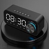 Bluetooth 5.0 Speaker Alarm Clock Night Light Multiple Play Modes LED Display 360 Surround Stereo Sound