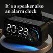 Bluetooth 5.0 Speaker Alarm Clock Night Light Multiple Play Modes LED Display 360 Surround Stereo Sound