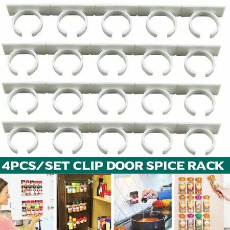 Spice Gripper Jars Holder Cabinet Storage Strips (4 Strips for Holds 20 Jars)