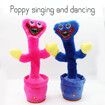 Singing and Dancing Huggy Wuggy Plush Toy Game Poppy Playtime with Music Sausage Monster Doll Electric Cactus Toy Birthday Gifts Color Blue