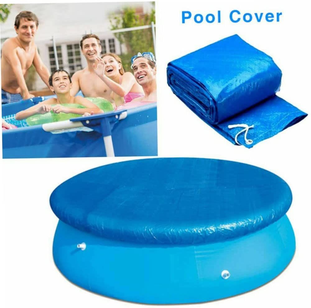 Round Swimming Pool Solar Cover,Durable Dustproof Rainproof Pool Cover for Inflatable Family Pool Paddling Pools (457cm)