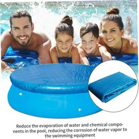 Round Swimming Pool Solar Cover,Durable Dustproof Rainproof Pool Cover for Inflatable Family Pool Paddling Pools (366cm)
