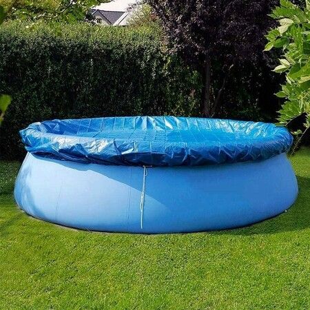 Round Swimming Pool Solar Cover,Durable Dustproof Rainproof Pool Cover for Inflatable Family Pool Paddling Pools (305cm)