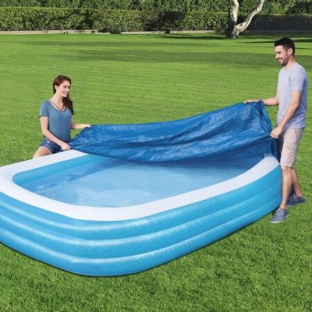 10ft sportuli Round Swimming Pool Solar Cover,Durable Dustproof Rainproof Pool Cover for Inflatable Family Pool Paddling Pools 