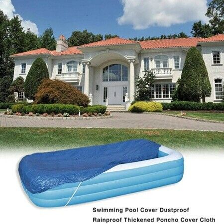Rectangular Pool Cover,Dustproof Rainproof Waterproof Square Swimming Pool Cover Thickened Poncho Cover Cloth 
