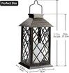 Solar Lantern,Outdoor Garden Hanging Lanterns,Set of 2,14 Inch Waterproof LED Flickering Flameless Candle Mission Lights for Table,Outdoor,Party Decorative