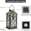 Solar Lantern,Outdoor Garden Hanging Lanterns,Set of 2,14 Inch Waterproof LED Flickering Flameless Candle Mission Lights for Table,Outdoor,Party Decorative