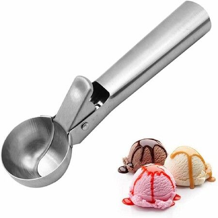 Stainless Steel Ice Cream Scoop,Scoop for Baking Kitchen, Melon Baller for Kids And Adults, Perfect for Frozen Gelatos