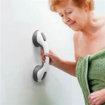 2pcs Shower Handle Grab Bars for Bathroom Ultra Grip Dual Locking Safety Suction Cup Toilet Bath Shower Tub Handrail Grab for Elderly