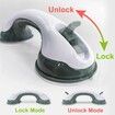 2pcs Shower Handle Grab Bars for Bathroom Ultra Grip Dual Locking Safety Suction Cup Toilet Bath Shower Tub Handrail Grab for Elderly