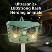 Outdoor Solar Ultrasonic Cat Repeller Animal Repeller Adjustable Frequency Waterproof Sound Ultrasonic Repeller (Green)