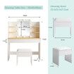 LUXSUITE Makeup Vanity Set White Dressing Table with Lights and Drawers Mirror Stool