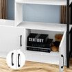 LUXSUITE 5 Tier Display Shelf Bookshelf Bookcase Storage Cabinet Shelving Unit Rack with 2 Lockable Doors