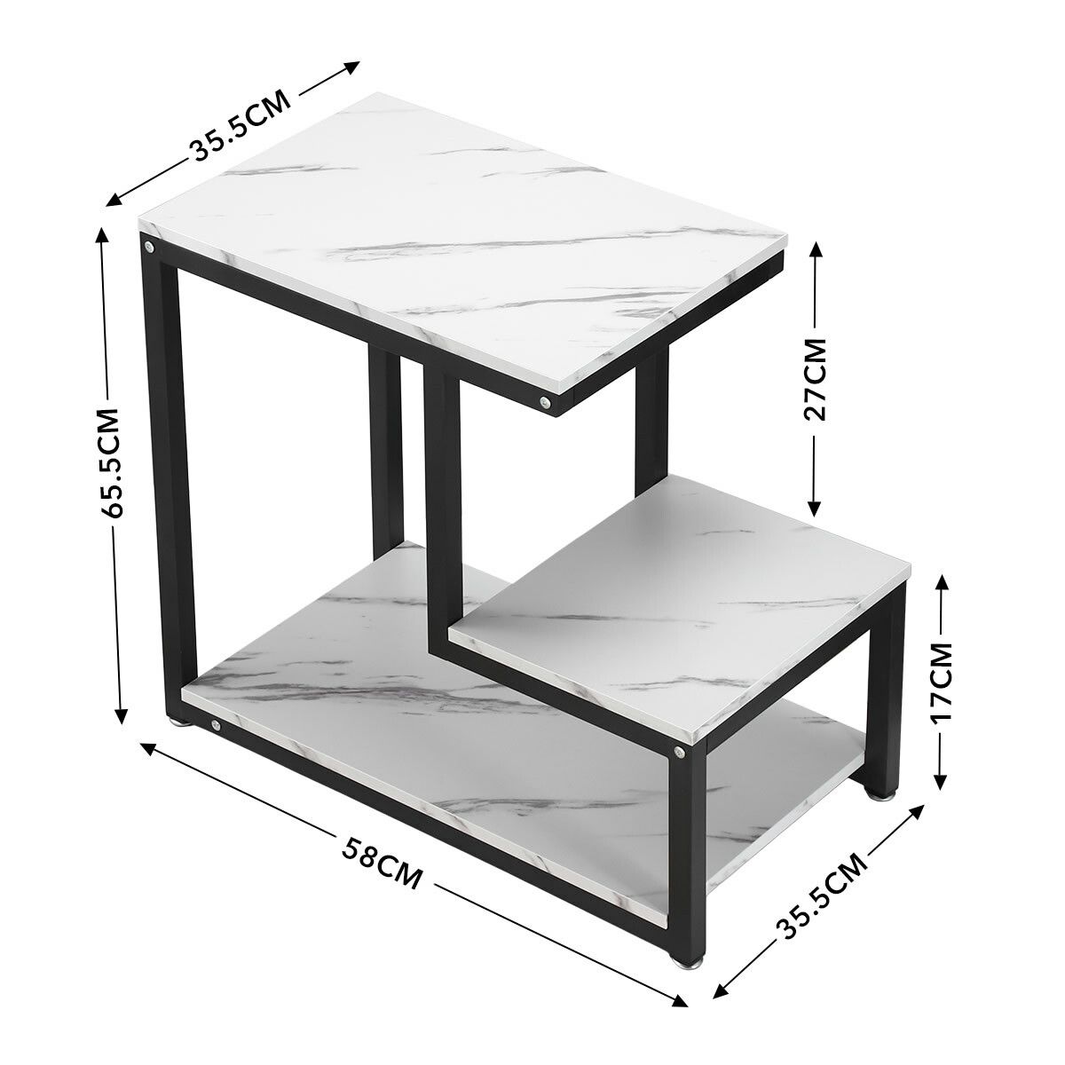 LUXSUITE Sofa Table LShaped Bedside Couch End Laptop Desk for Living