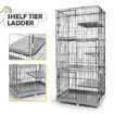 5 Level Cat Rabbit Ferret Cage Hutch House Metal Guinea Pigs Crate Kennel with Wheels 169CM