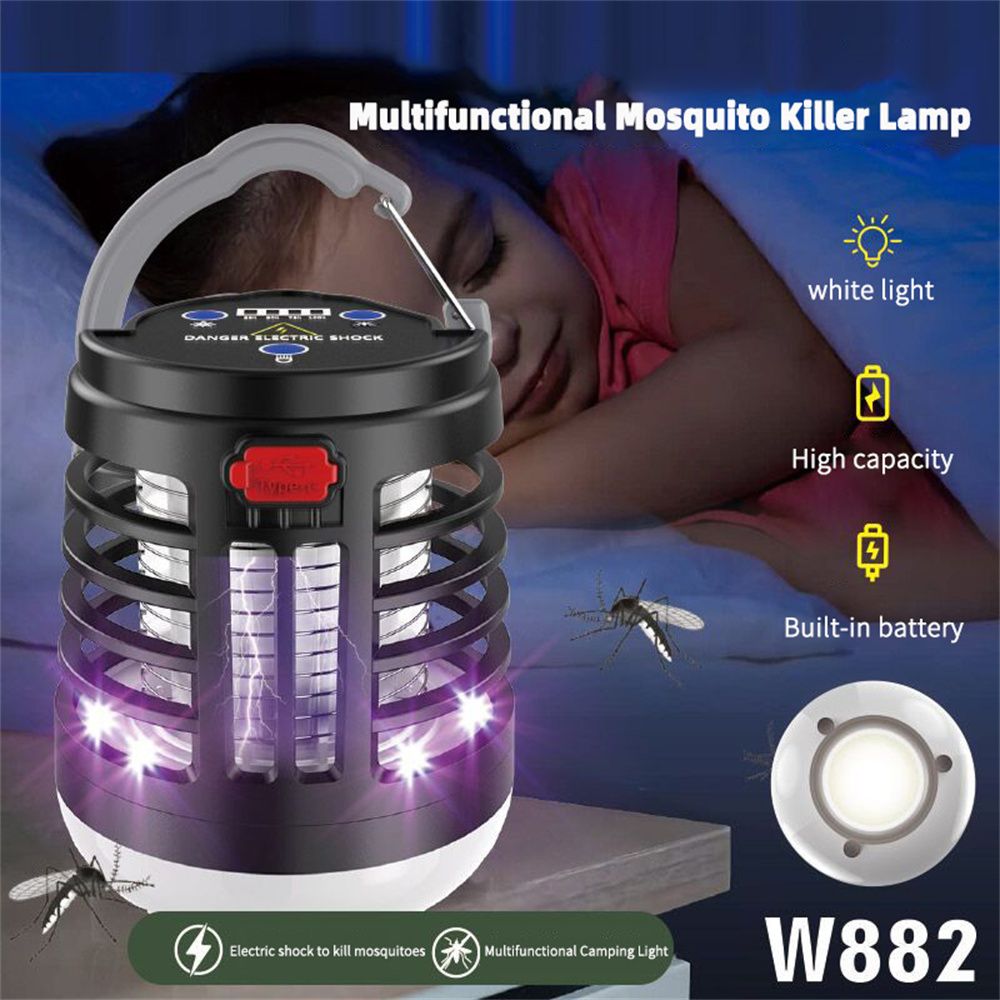 LED Camping Lantern Bug Zapper, Portable Indoor Outdoor Mosquito Killer Fly Zappers Waterproof Compact UV Insect Trap Lamp for Outdoor Hiking Fishing