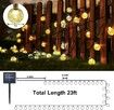 Solar String Lights Outdoor Waterproof,50LED Solar Crystal Globe Lights,8 Mode 7M/24Ft Outdoor Solar Powered String Lights for Garden,Patio Yard,Christmas,Parties,Wedding(Warm White)