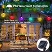 Solar String Lights Outdoor Waterproof,8 Mode 7M/24Ft 50led Cracked Crystal Ball Outdoor Solar Powered String Lights for Patio,Solar Garden Lights for Yard Porch Wedding Party Decoration(Multi-Color)