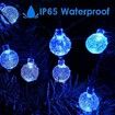 Blue-Crystal Globe Solar Lights,Solar Lights Outdoor Waterproof with 8 Lighting Modes 7M/24Ft,Solar Outdoor String Lights for Tree Garden Patio Party (Blue)