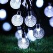 Solar String Lights Outdoor Waterproof,50LED Crystal Globe Solar String Lights,8 Mode 7M/24Ft Outdoor Solar Powered String Lights (Cool White)
