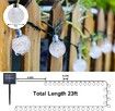 Solar String Lights Outdoor Waterproof,50LED Crystal Globe Solar String Lights,8 Mode 7M/24Ft Outdoor Solar Powered String Lights (Cool White)