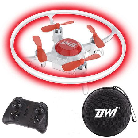 Mini Drone with LED Lights Shockproof One Key Take Off Flip Flying RC for Beginners Boys Girls Adults Quadcopter(Random Color)
