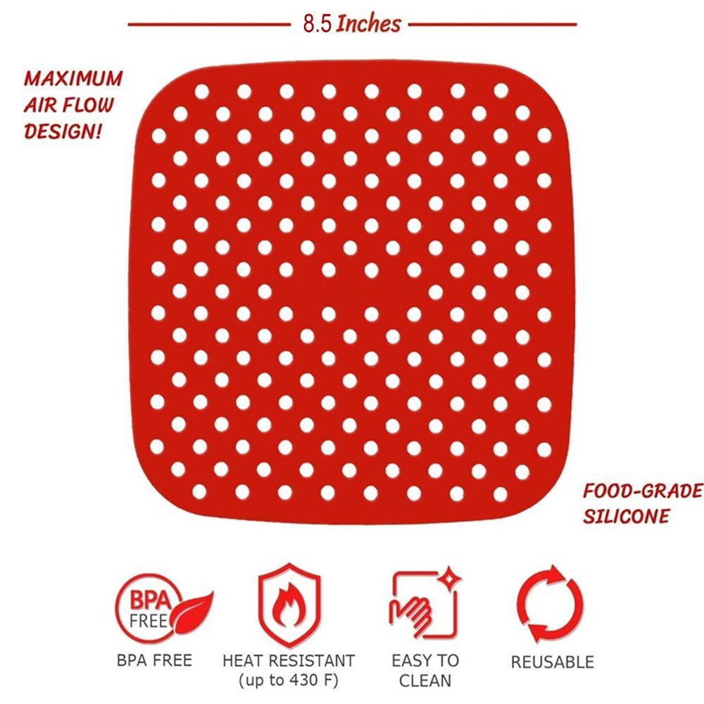 21CM Square Original Reusable Air Fryer Liners Plus Magnetic Cheat Sheet (3Pack)