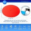 23cm Red Round Reusable Silicone Air Fryer Liners with Air Fryer Magnetic Cheat Sheet - (3pack)