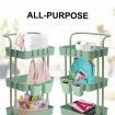 Trolley Cart Storage Utility Rack Shelf Organiser Swivel Kitchen 3 Tier GREEN