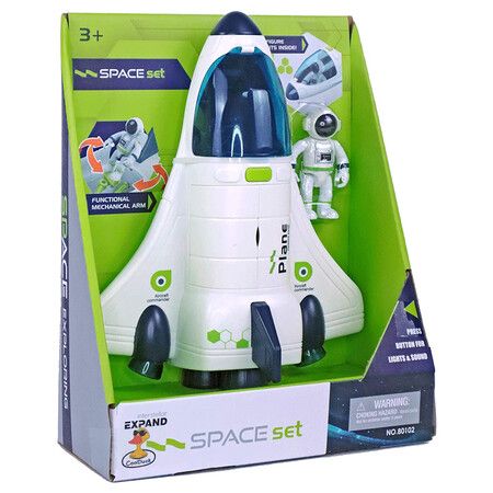 Space Plane Toy for Kids with Lights, Sound and Astronaut, Spaceship Toys for Interstellar Mission Adventure