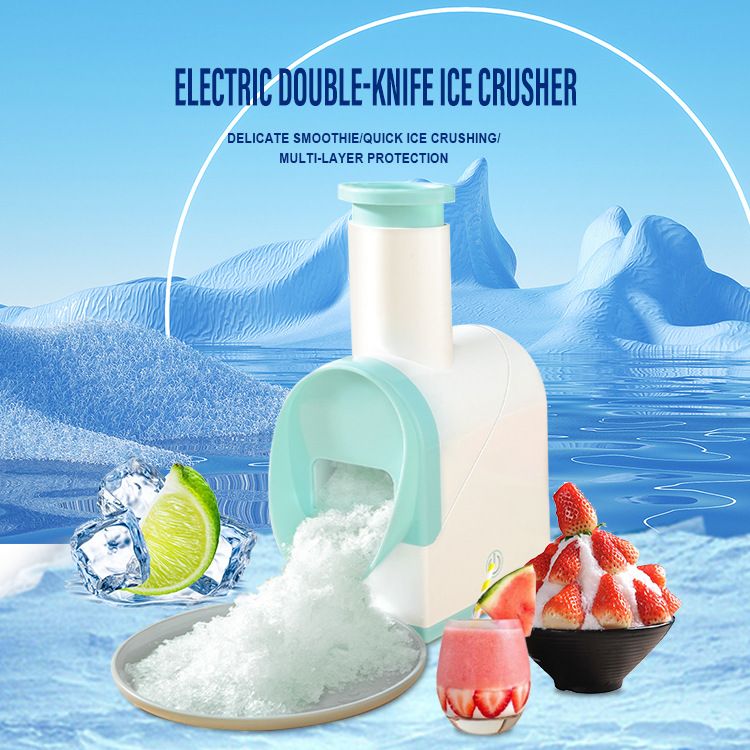 Electric Ice Crusher Rechargeable Ice Slush Maker Household Snow Cone Smoothie Ice Block Making