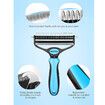 Pet Grooming Brush, 2 in 1 Deshedding Tool And Undercoat Rake Dematting Comb for Mats And Tangles Removing