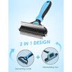 Pet Grooming Brush, 2 in 1 Deshedding Tool And Undercoat Rake Dematting Comb for Mats And Tangles Removing