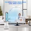 4 in 1 Bladeless Tower Fan Electric Cool Air Hot Heater HEPA Filter Plasma Disinfection Purifier Oscillation