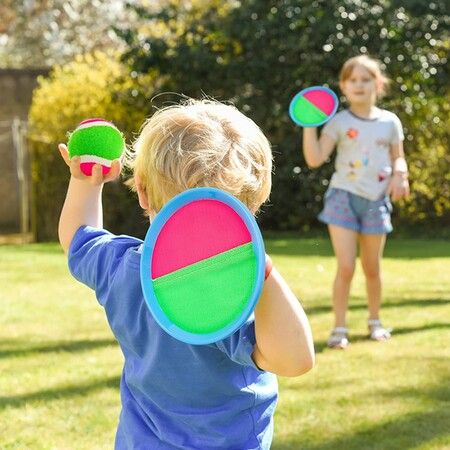 Catch Toss and Catch Ball Game Set Indoor Outdoor Games Family Beach Games for Kids Children Adults Pingpong Game for Single and for Partners 2balls with 1paddles 3Pcs 