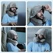 Travel Pillow Hooded Neck Chin Support Head Pillow Airplane Car Office Home Rest Sleeping