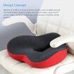 Memory Foam Seat Cushion for Office Chair, Coccyx Seat, Orthopedic Cushion for Lower Back Pain Relief (Grey+Red)