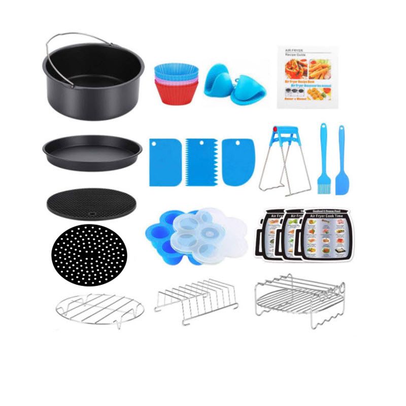 8 Inch XL Air Fryer Accessories, 16 Pcs Deep Fryer Accessories  for Growise Phillips Cozyna Fits All 4QT - 5.8QT Air Fryer