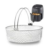 Air Fryer Basket, Steamer Basket, 304 Stainless Steel Mesh Basket for Air Fryer, Air Fryer Accessory 8 inch Basket with Handle