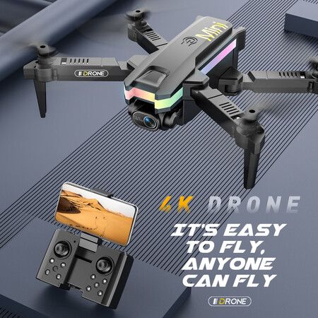 2022 New XT8 Mini Drone 4K Professional HD Camera WIFI FPV Air Pressure Fixed Altitude Foldable Quadcopter RC Helicopter Toys Col Black