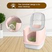 Cat Litter Box Kitty Tray Large Pet Toilet Hooded Covered Enclosed Top Entry Furniture Pink