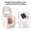 Cat Litter Box Kitty Tray Large Pet Toilet Hooded Covered Enclosed Top Entry Furniture Pink