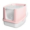 Cat Litter Box Kitty Tray Large Pet Toilet Hooded Covered Enclosed Top Entry Furniture Pink