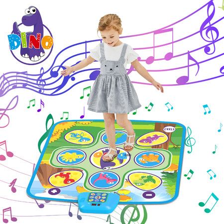 2022 Newest Dinosaur Electric Dancing Mat Children's Music Programmable Dancing Mat Game Mat Toy Christmas Gift,Gifts for Girls Boys