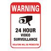 24 Hour Video Surveillance Sign,15x10cm for CCTV Security Camera (10pcs)