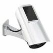 Solar Power Dummy Security Camera Fake LED Blink Light Outdoor Surveillance CCTV Silver